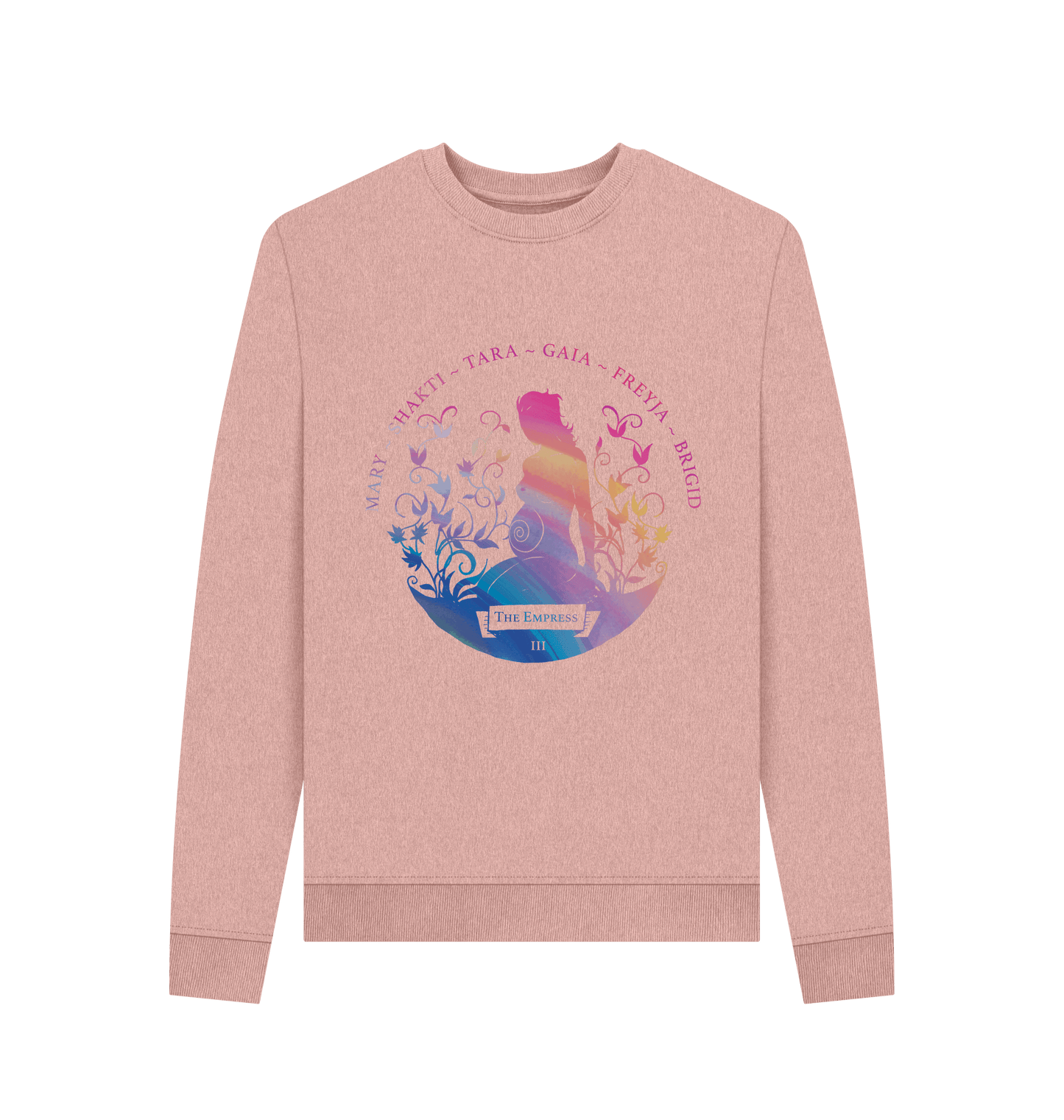 Sunset Pink Recycled Printed Sweater Front