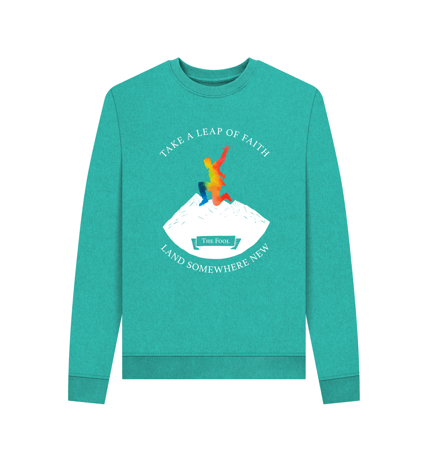 Seagrass Green Recycled Printed Sweater Front