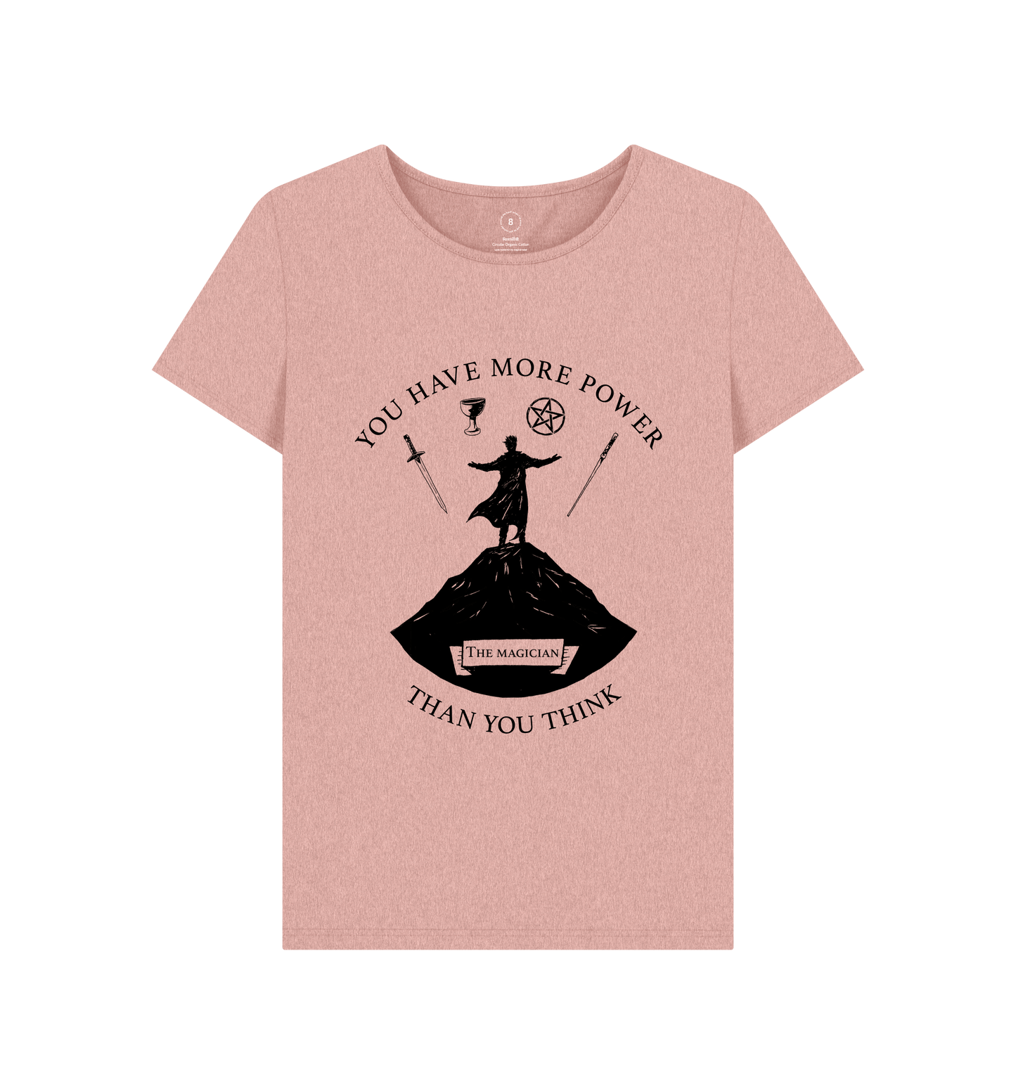 Sunset Pink Recycled Printed T-Shirt Front