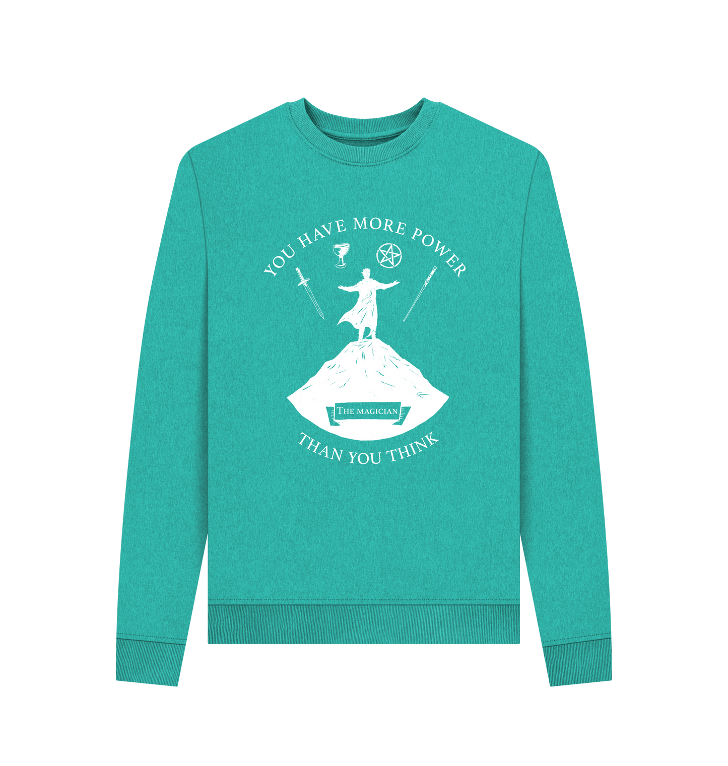 Seagrass Green Recycled Printed Sweater Front