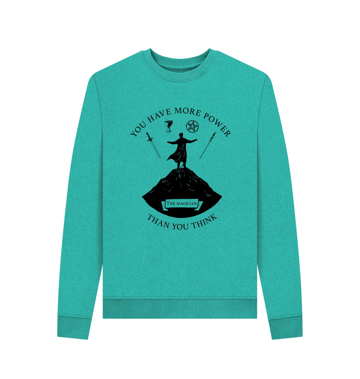 Seagrass Green Recycled Printed Sweater Front