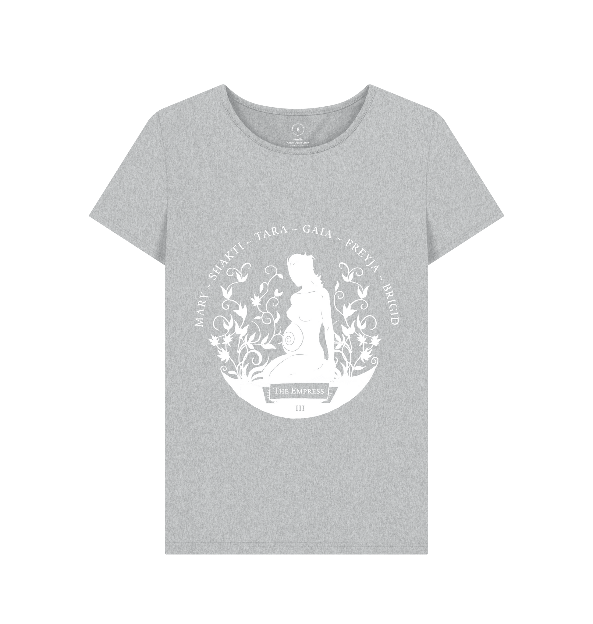 Grey Recycled Printed T-Shirt Front