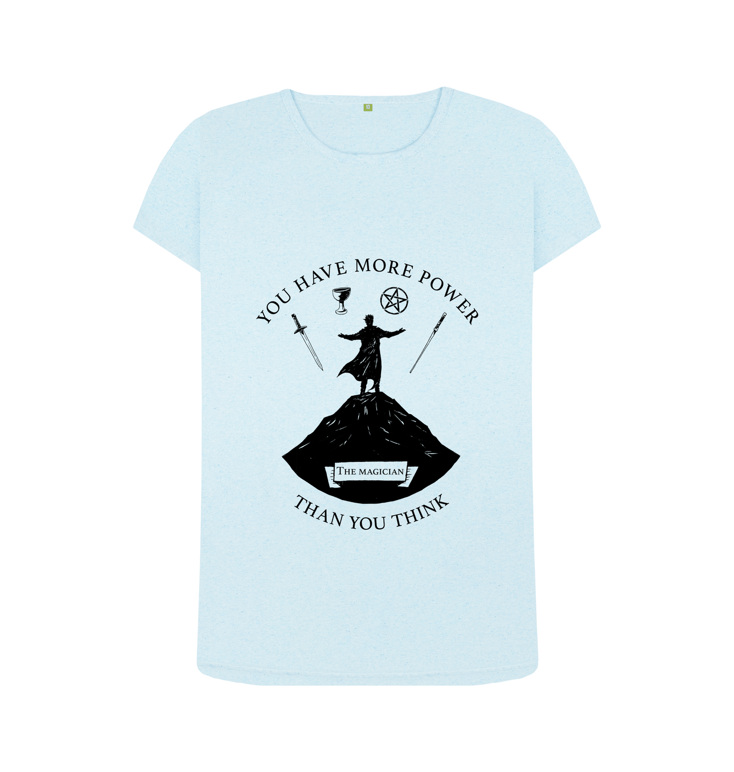 Light Blue Recycled Printed T-Shirt Front