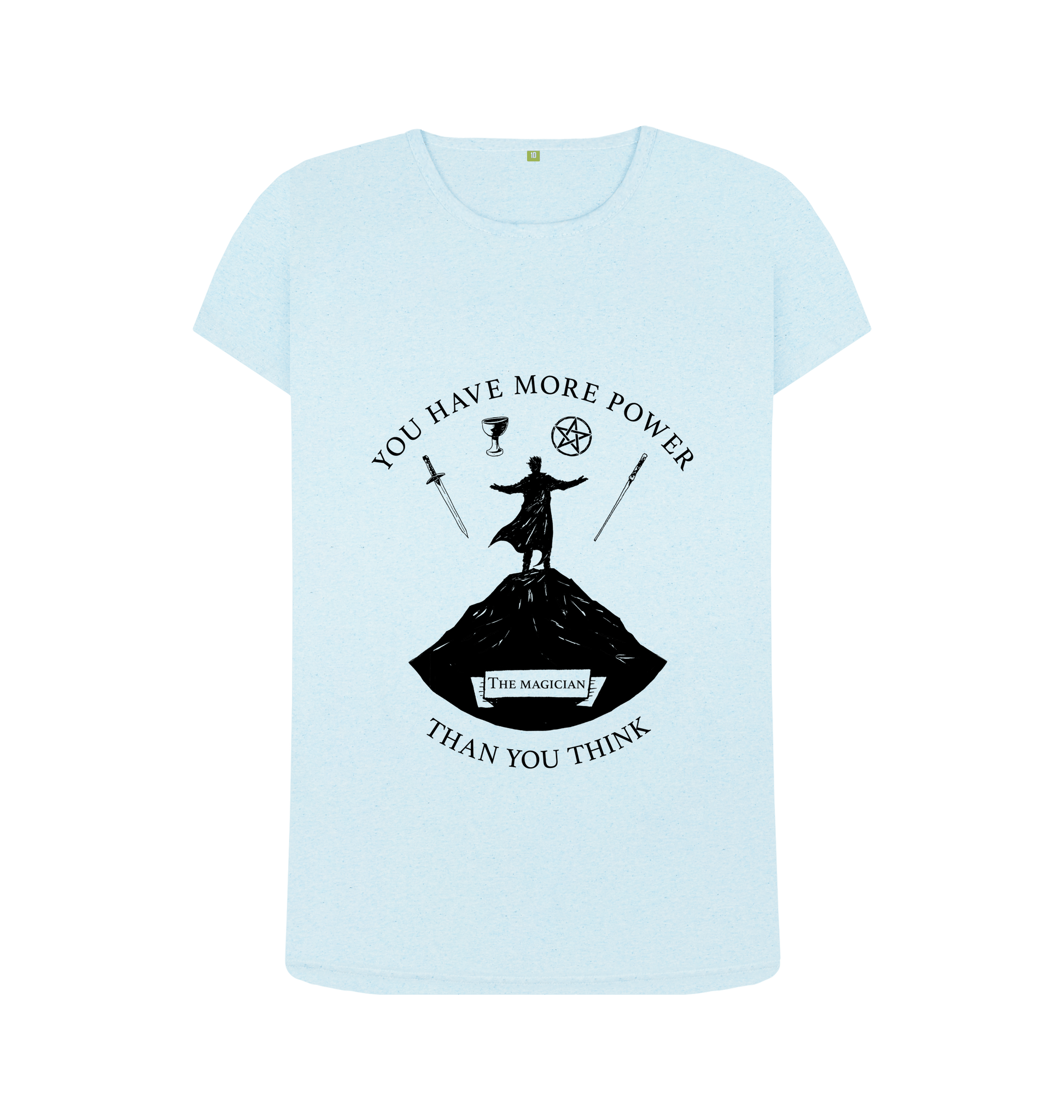 Light Blue Recycled Printed T-Shirt Front
