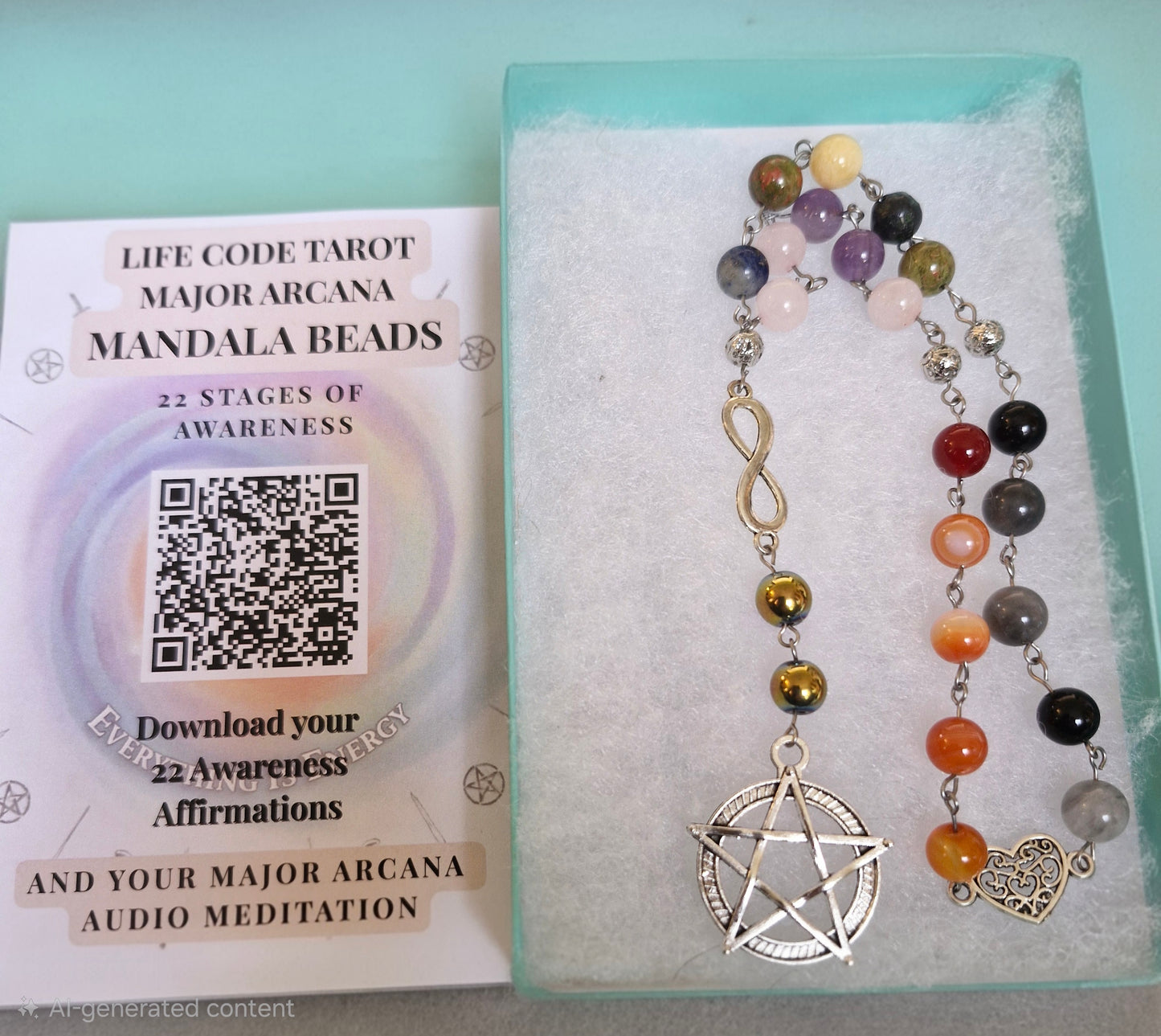 Tarot Major Arcana Mandala Beads – Handmade Gemstone Rosary