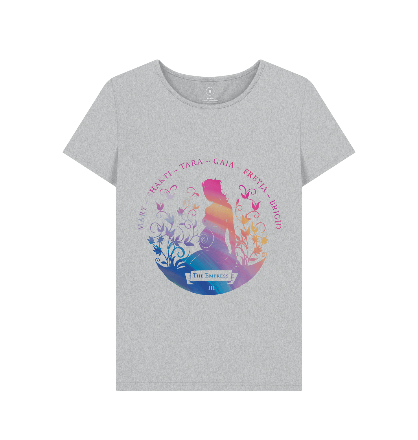 Grey Recycled Printed T-Shirt Front