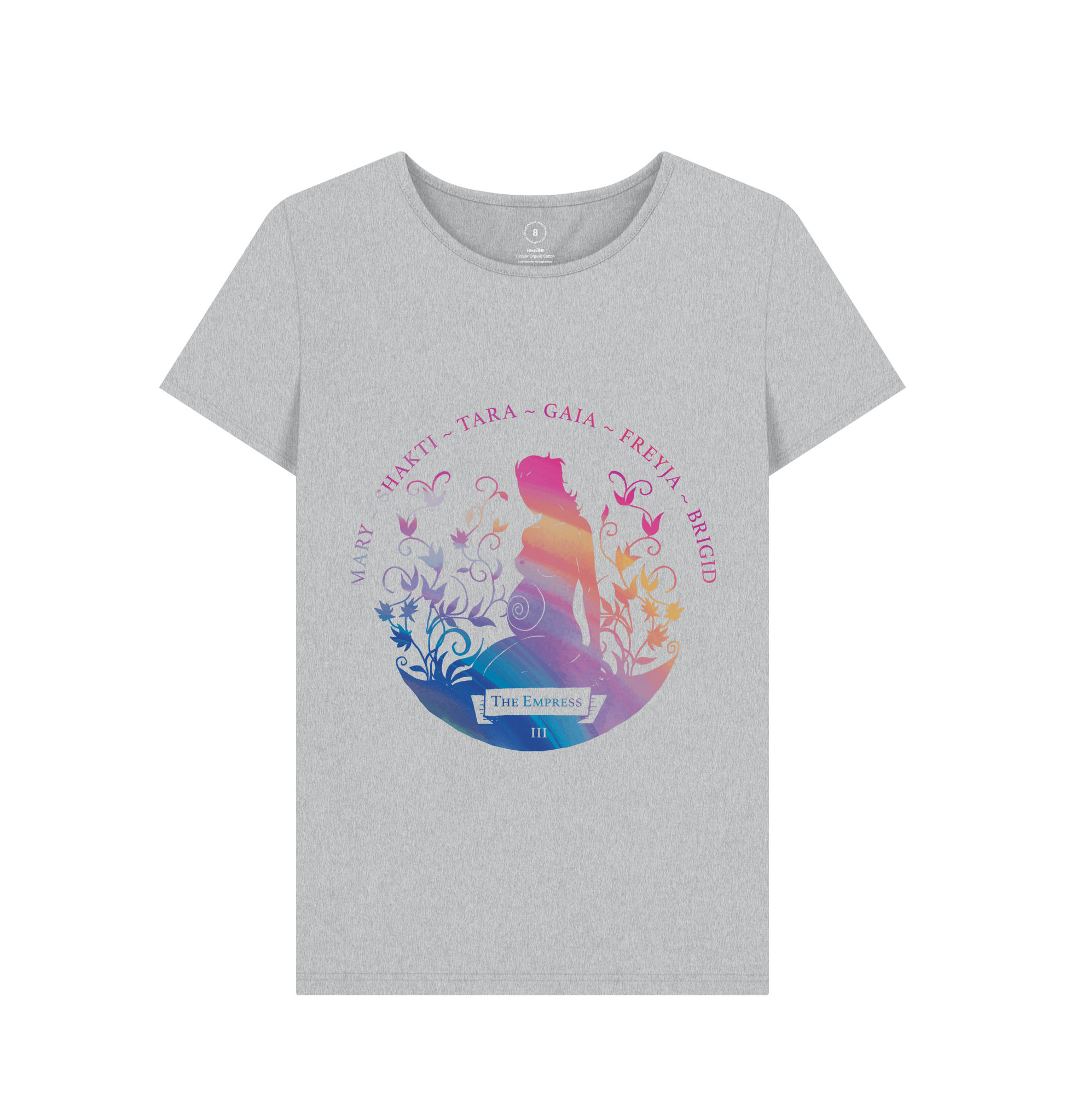 Grey Recycled Printed T-Shirt Front