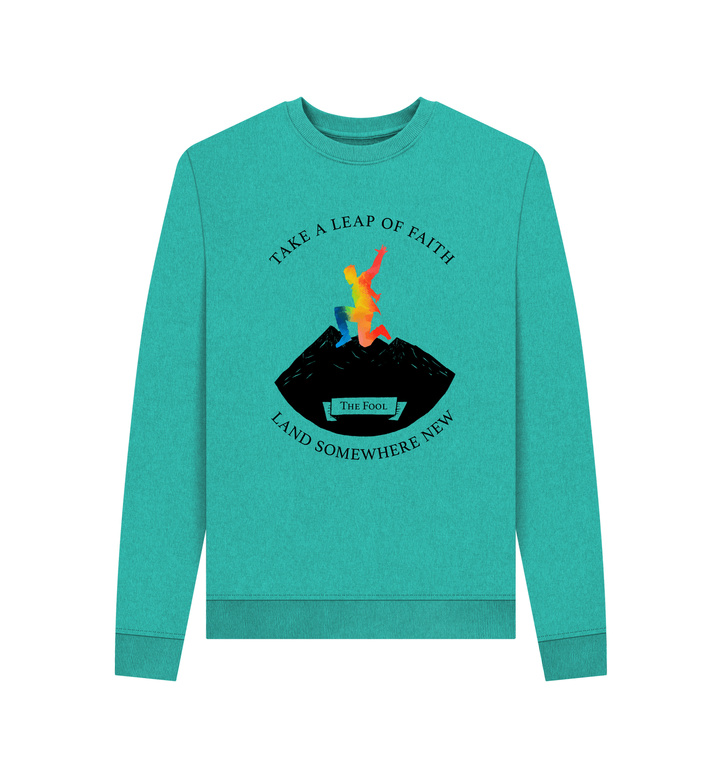 Seagrass Green Recycled Printed Sweater Front