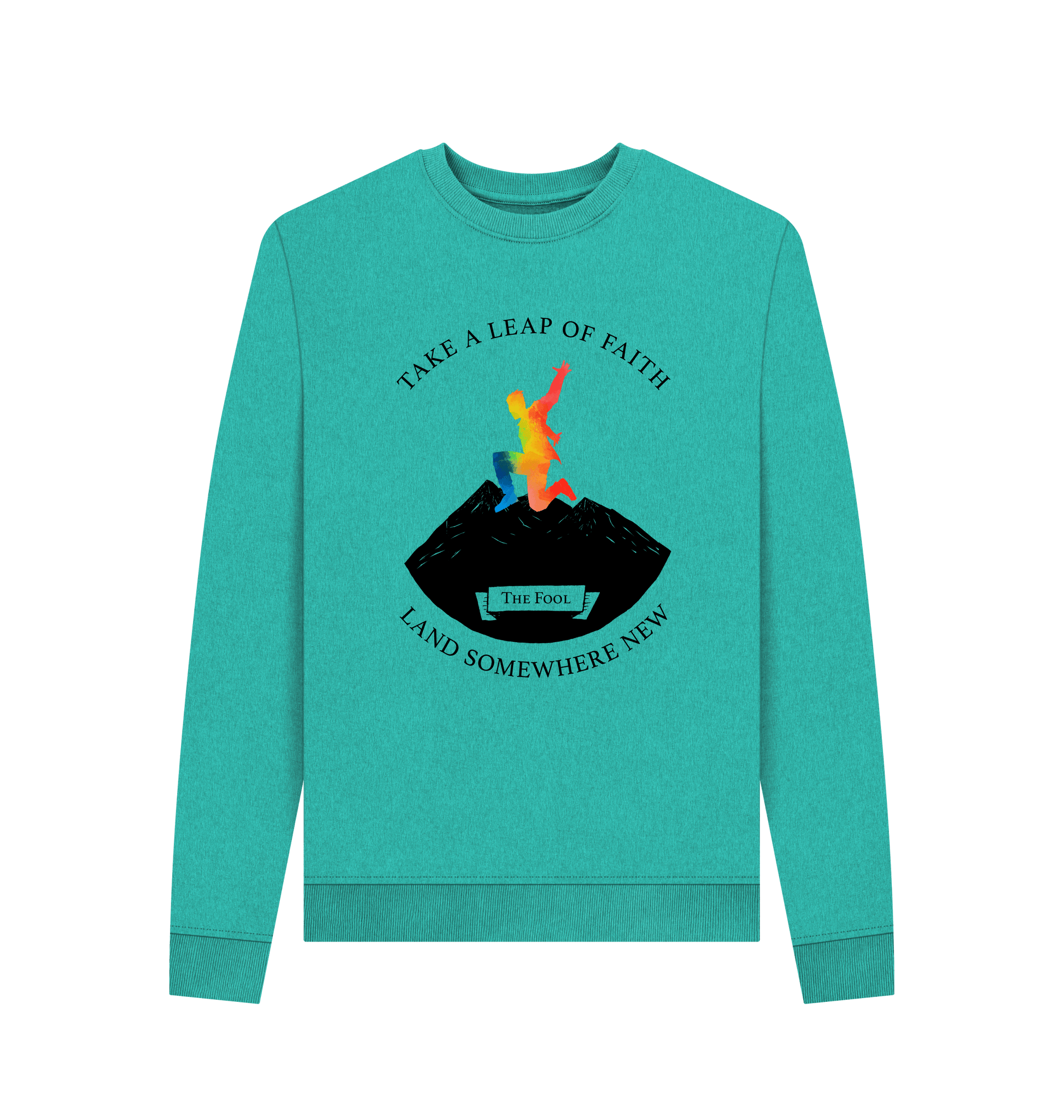 Seagrass Green Recycled Printed Sweater Front