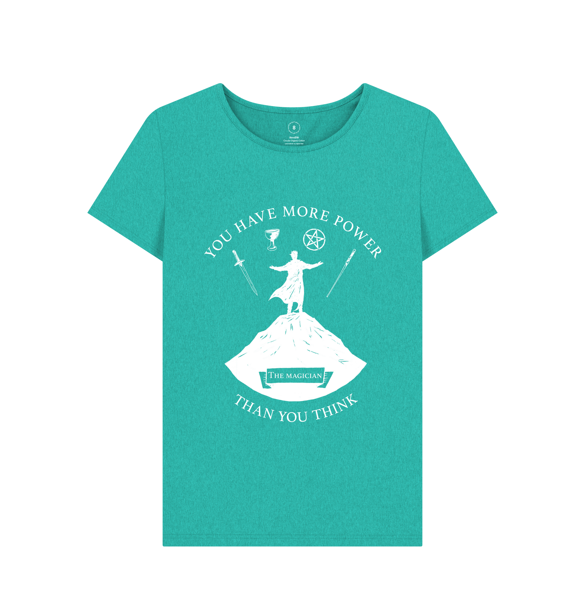Seagrass Green Recycled Printed T-Shirt Front
