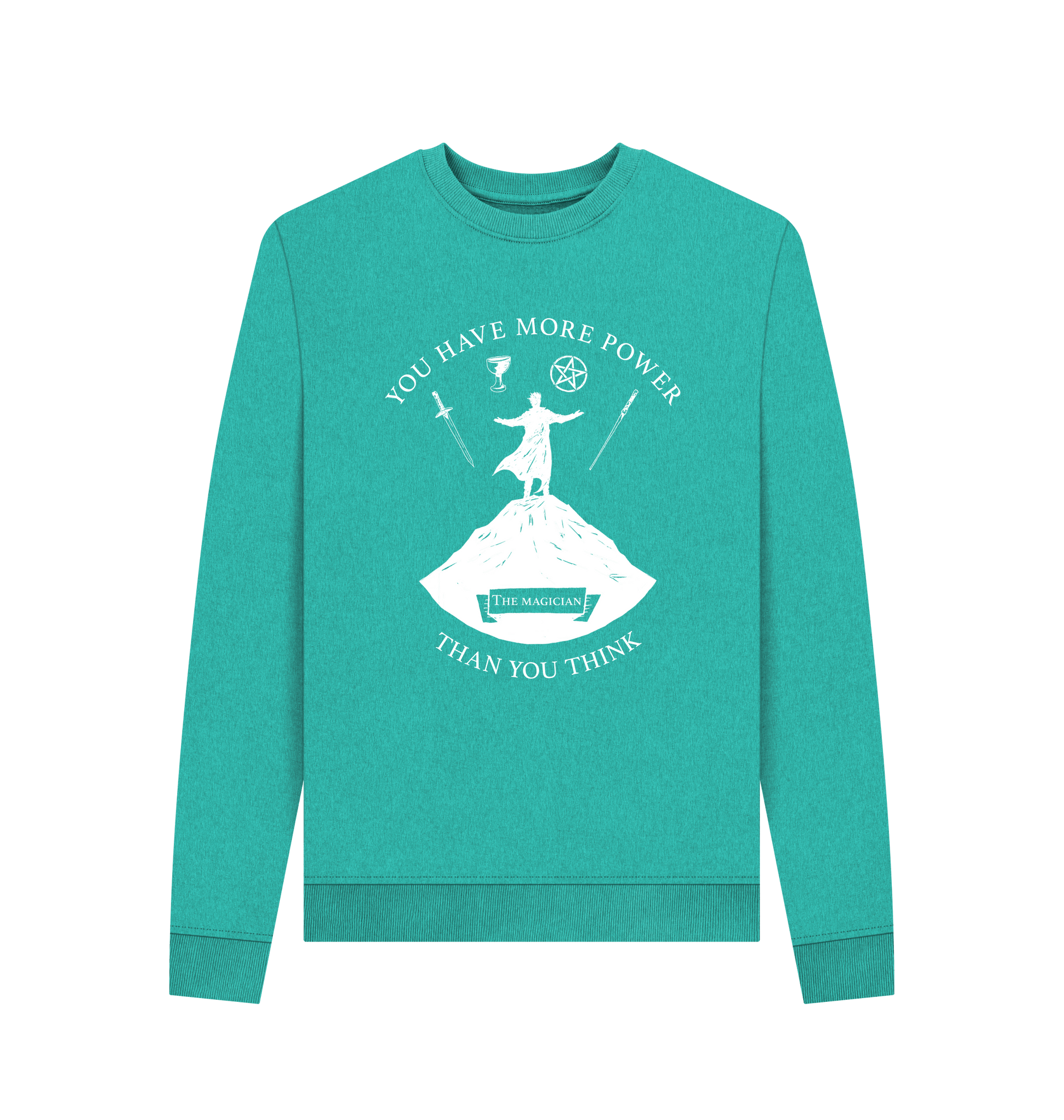 Seagrass Green Recycled Printed Sweater Front