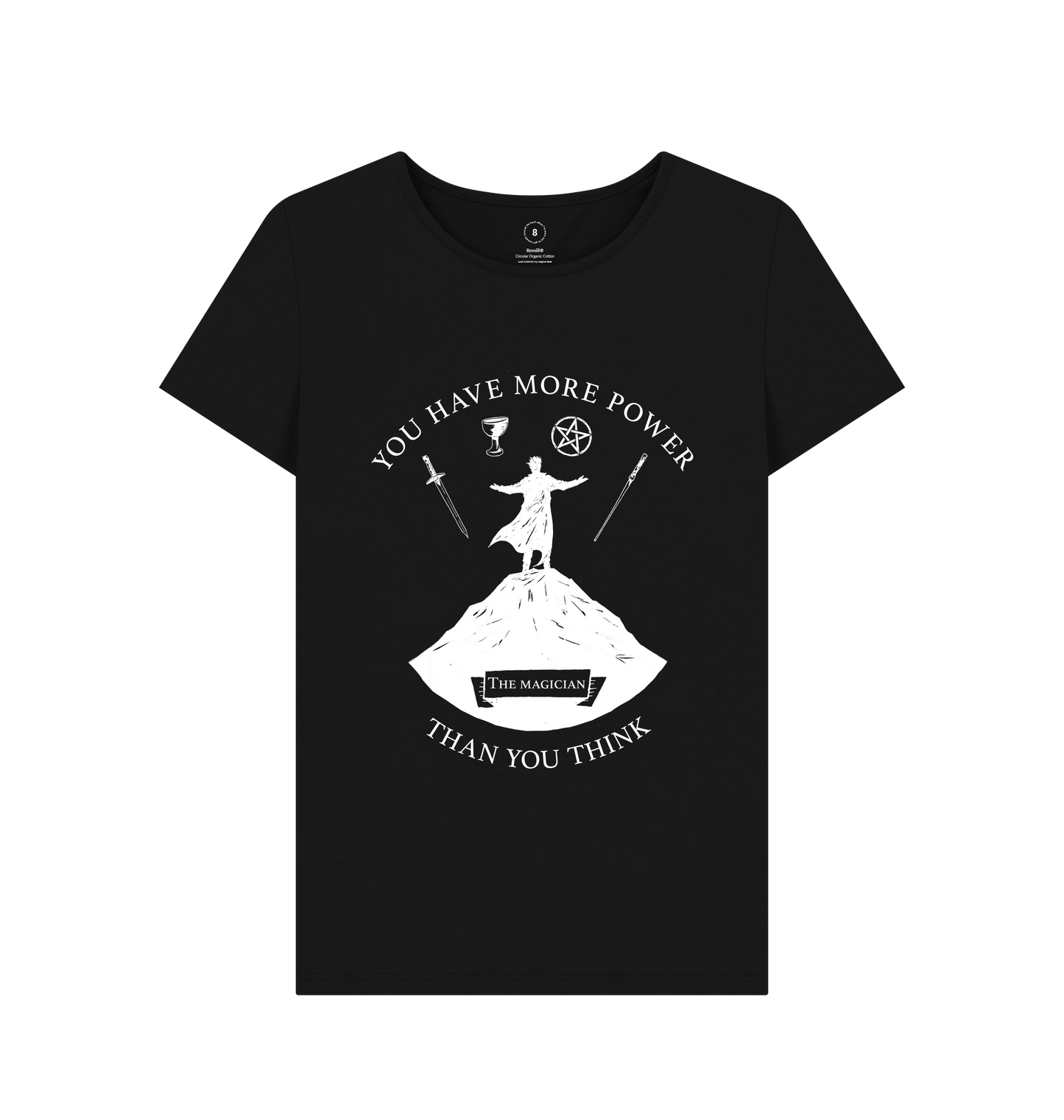 Black Recycled Printed T-Shirt Front