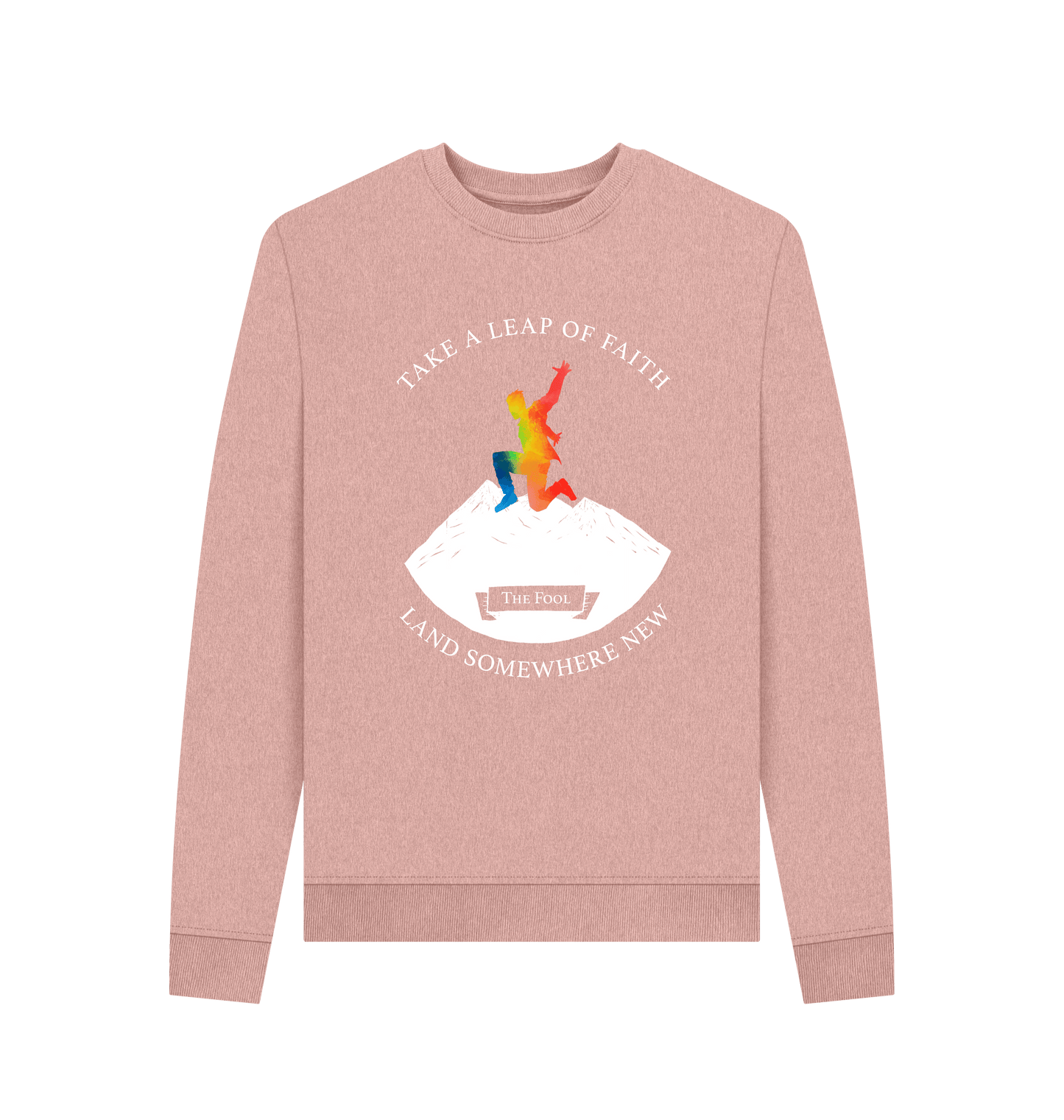 Sunset Pink Recycled Printed Sweater Front