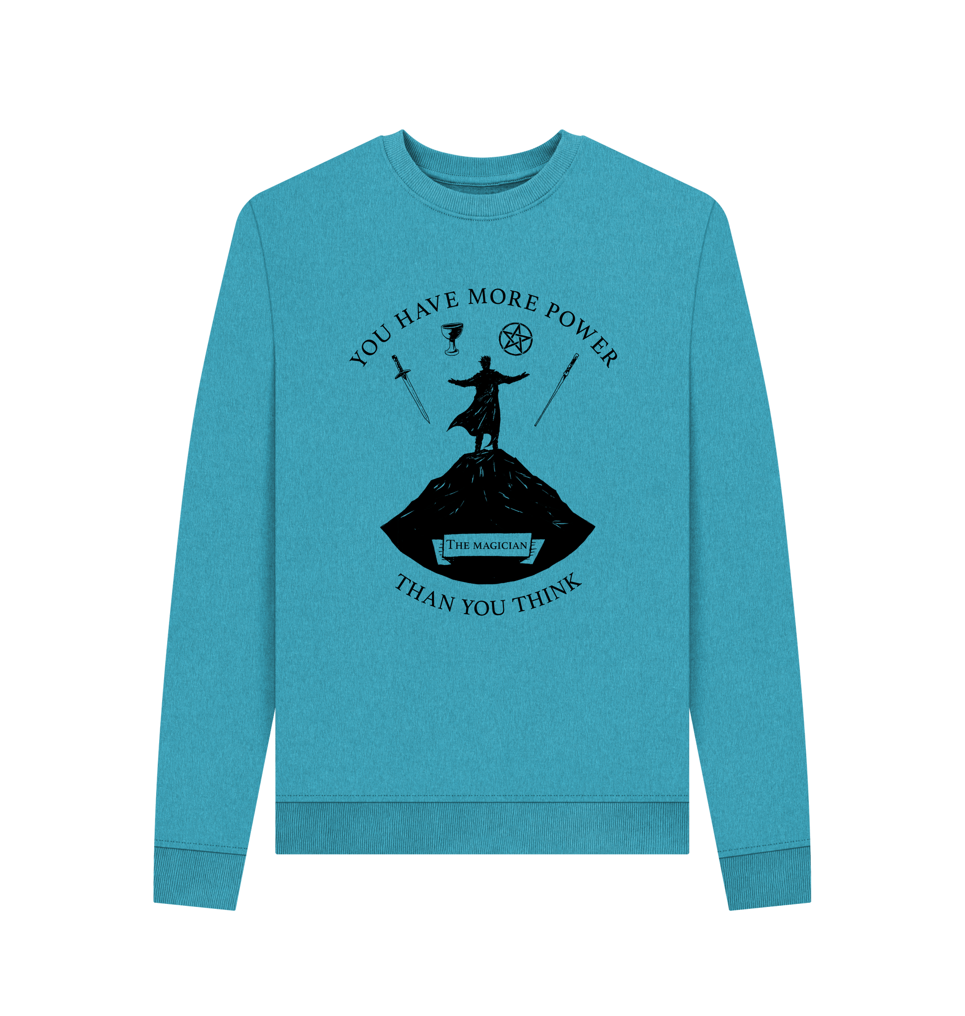 Ocean Blue Recycled Printed Sweater Front