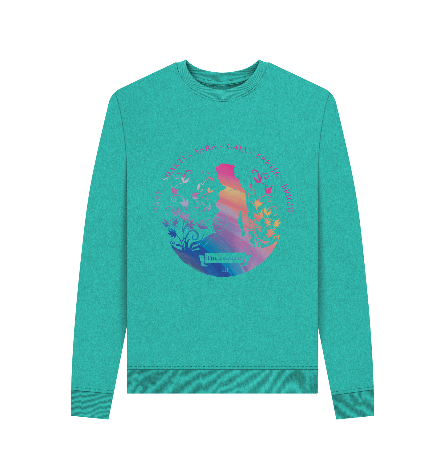 Seagrass Green Recycled Printed Sweater Front