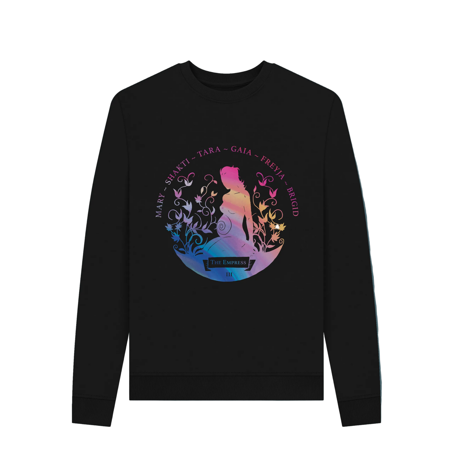 Black Recycled Printed Sweater Front