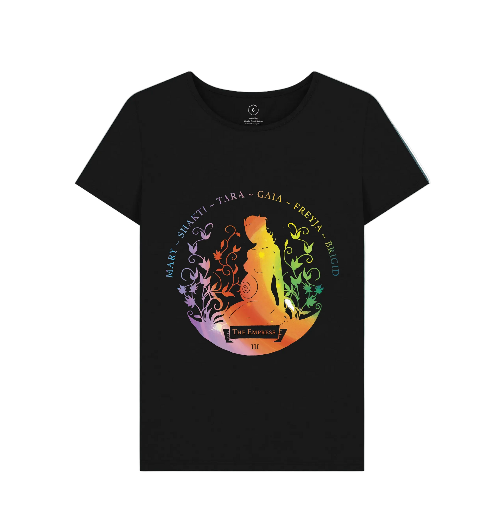 Black Recycled Printed T-Shirt Front