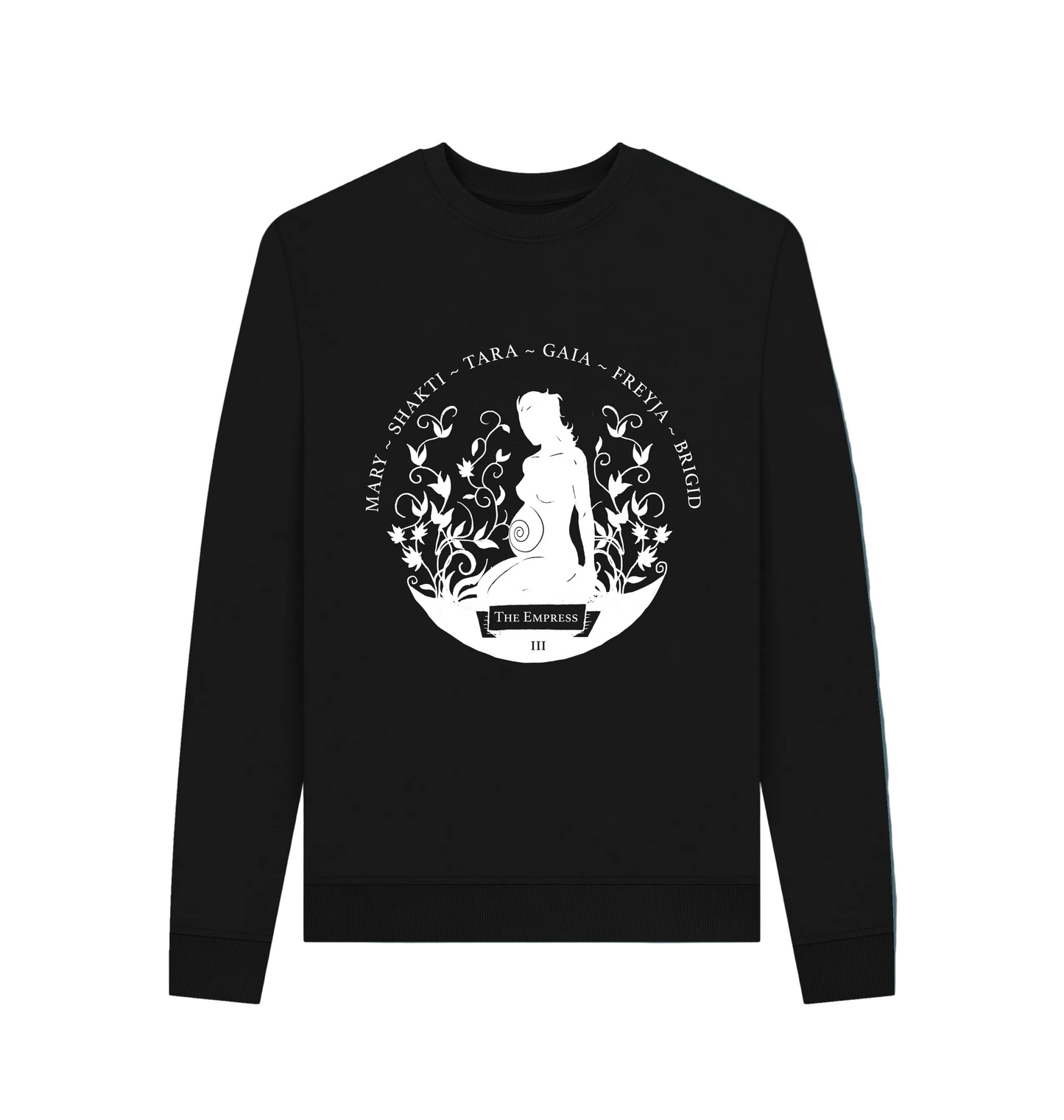 Black Recycled Printed Sweater Front