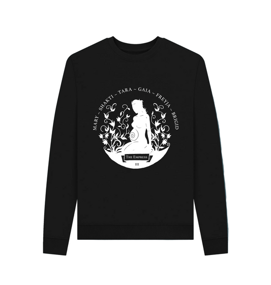 Black Recycled Printed Sweater Front