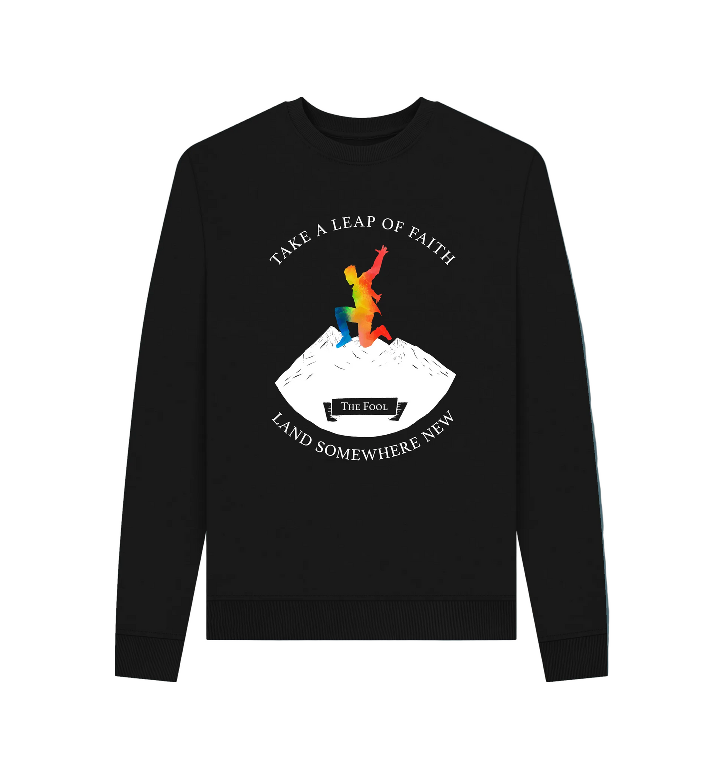 Black Recycled Printed Sweater Front