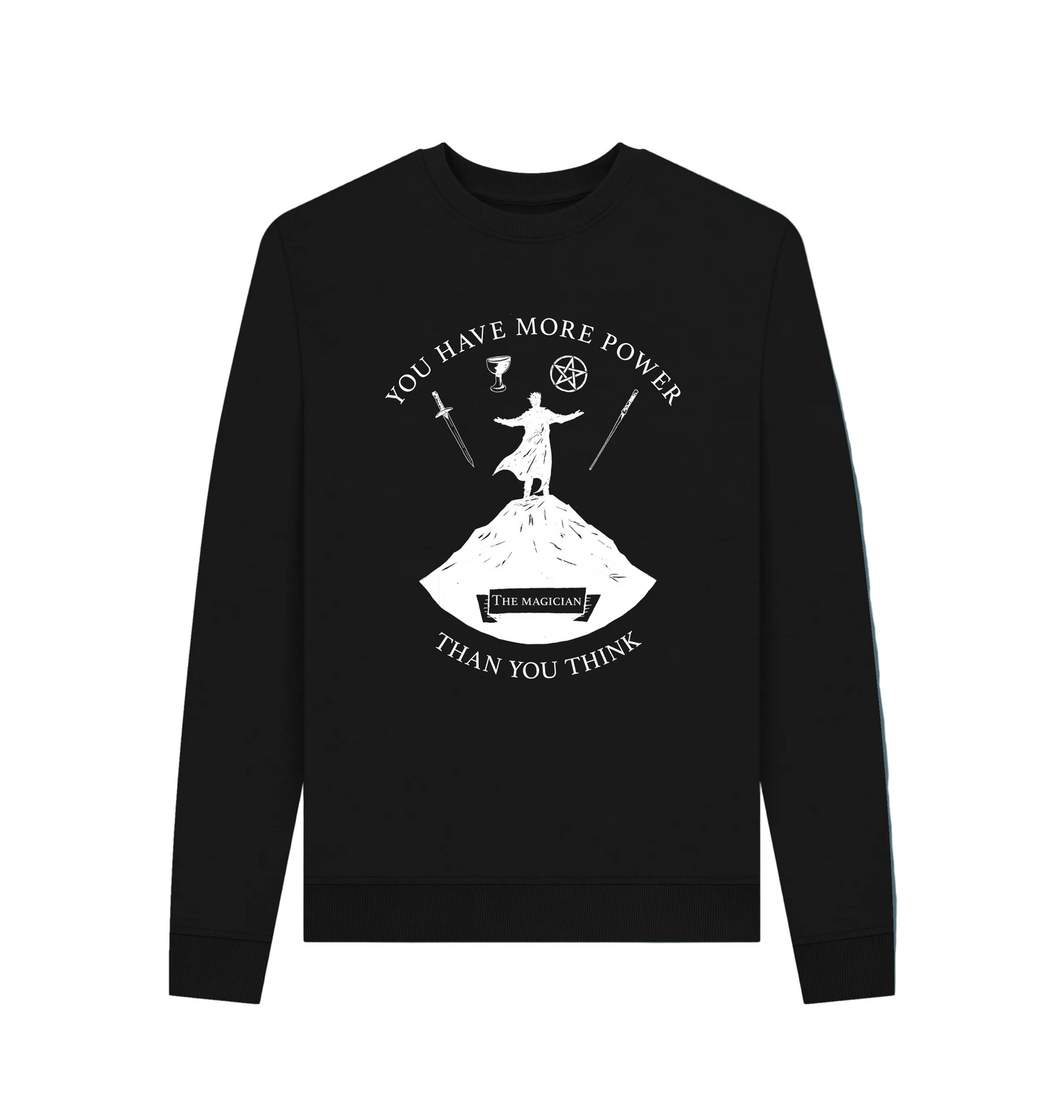 Black Recycled Printed Sweater Front