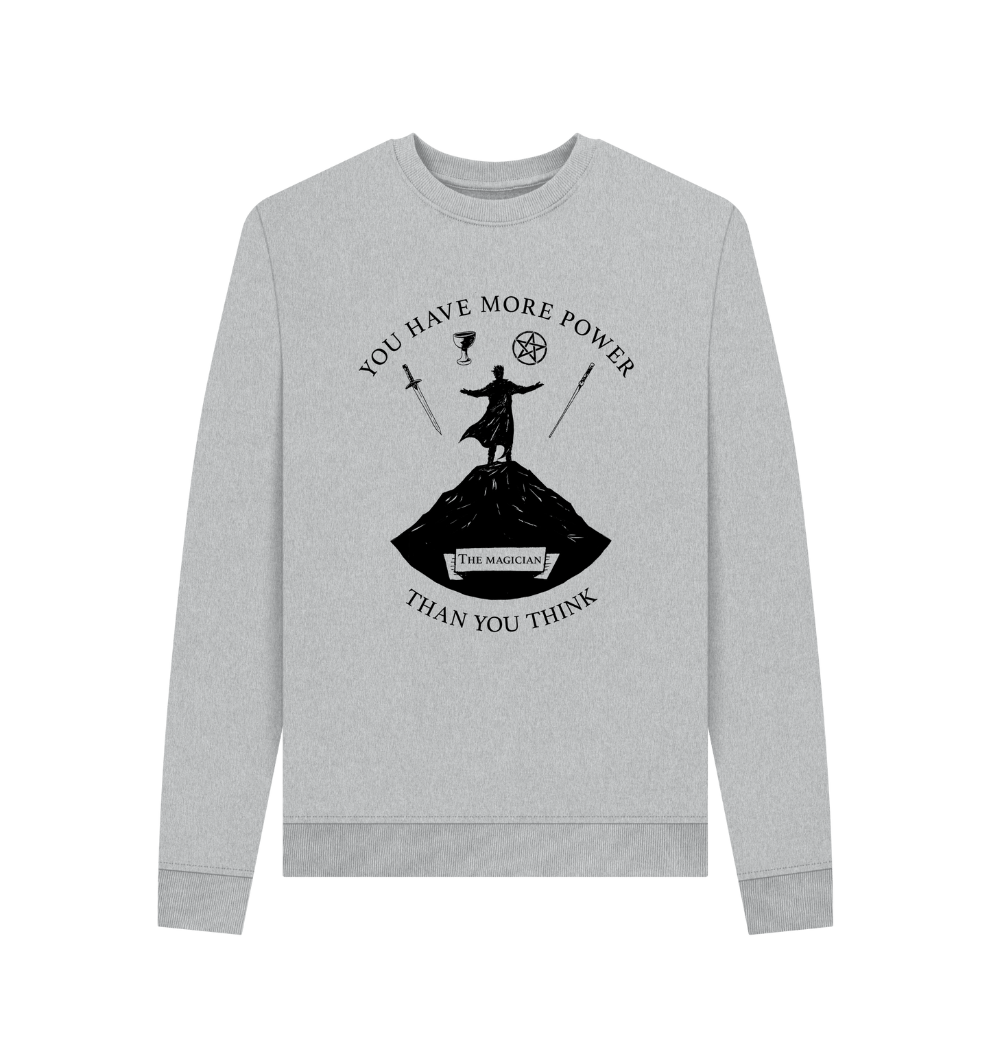 Grey Recycled Printed Sweater Front