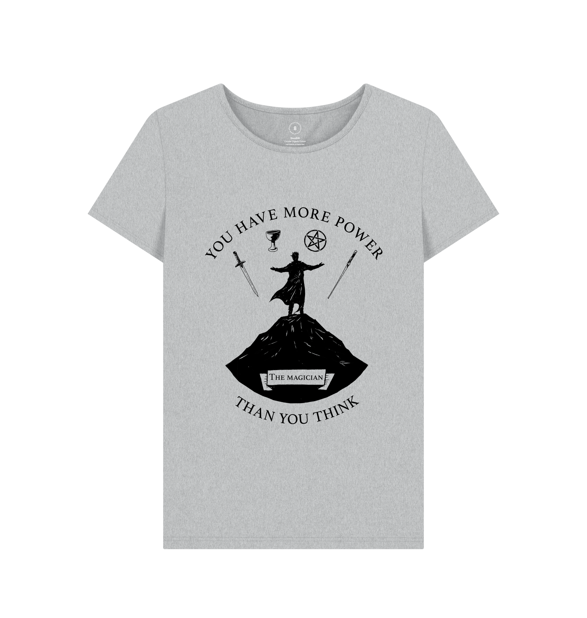 Grey Recycled Printed T-Shirt Front