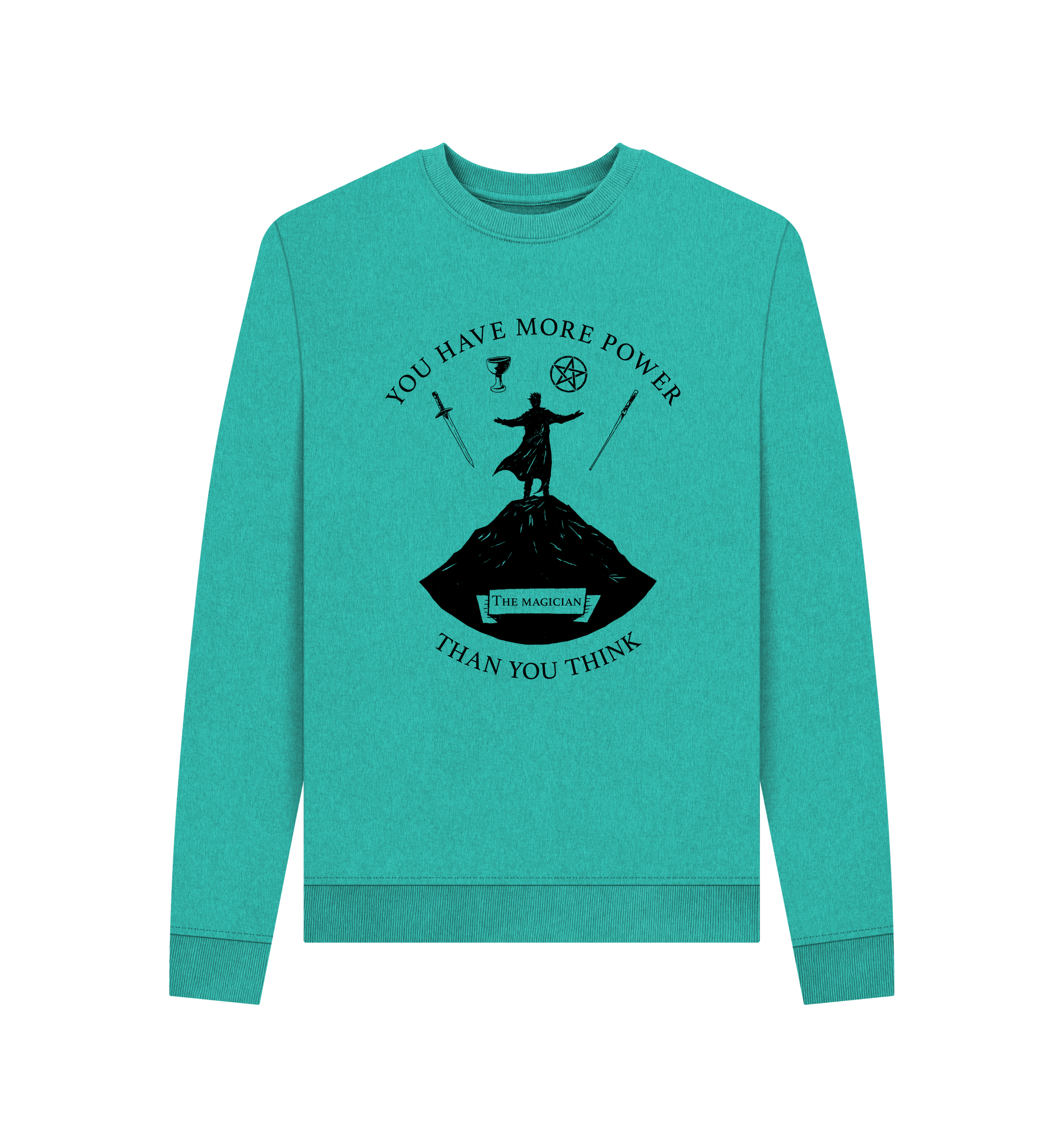 Seagrass Green Recycled Printed Sweater Front