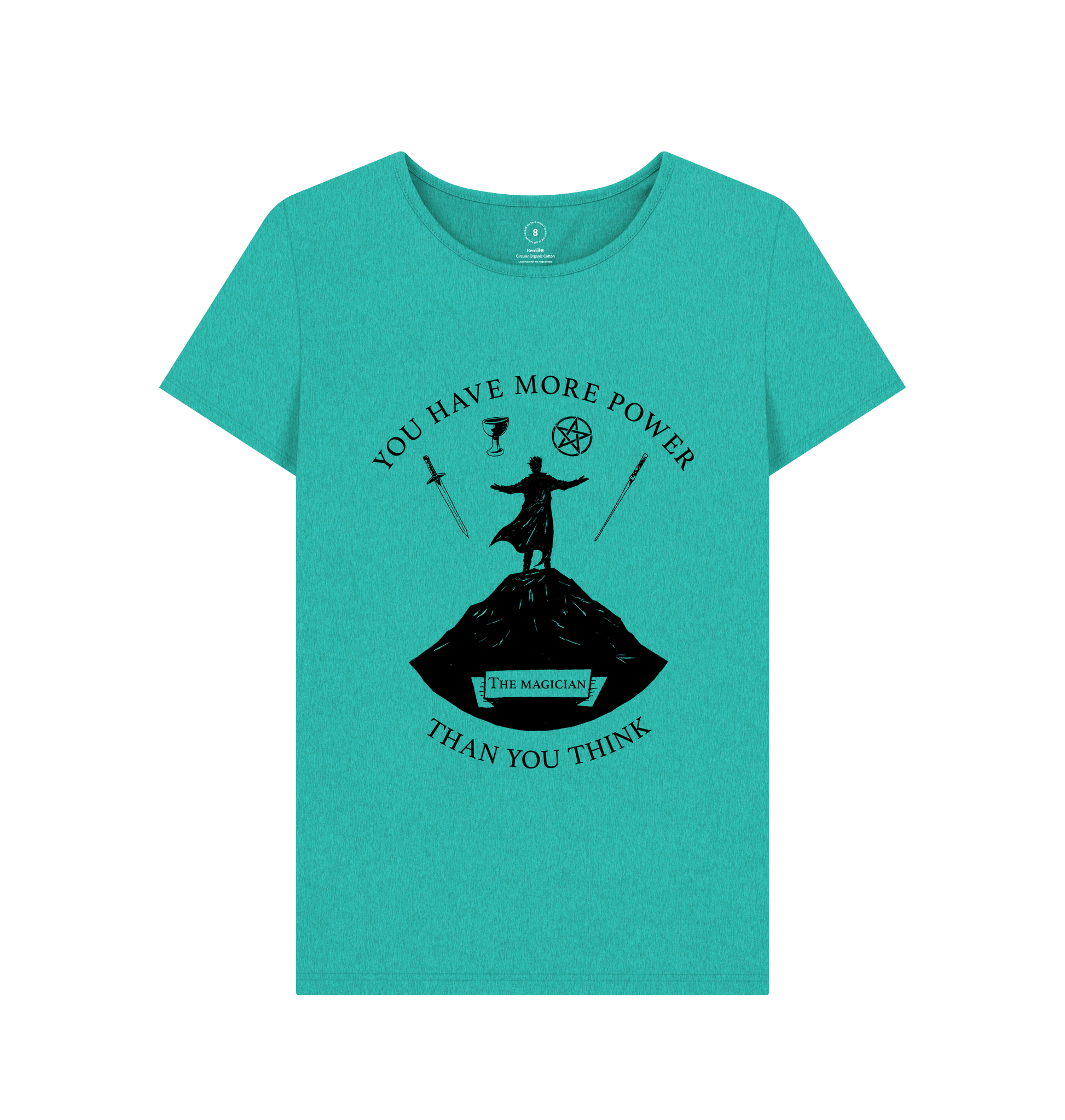 Seagrass Green Recycled Printed T-Shirt Front