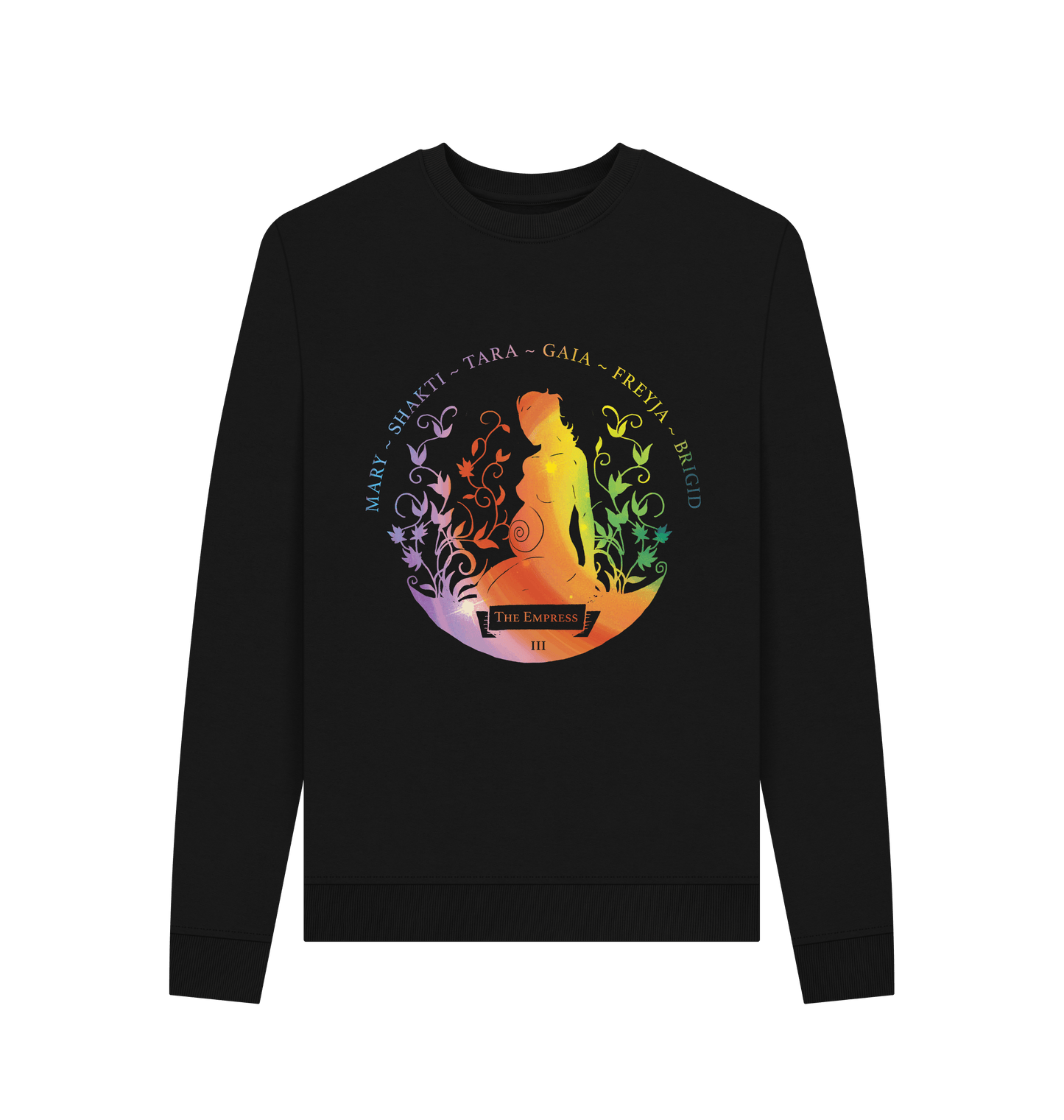 Black Recycled Printed Sweater Front