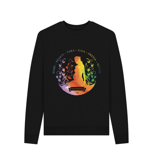 Black Recycled Printed Sweater Front
