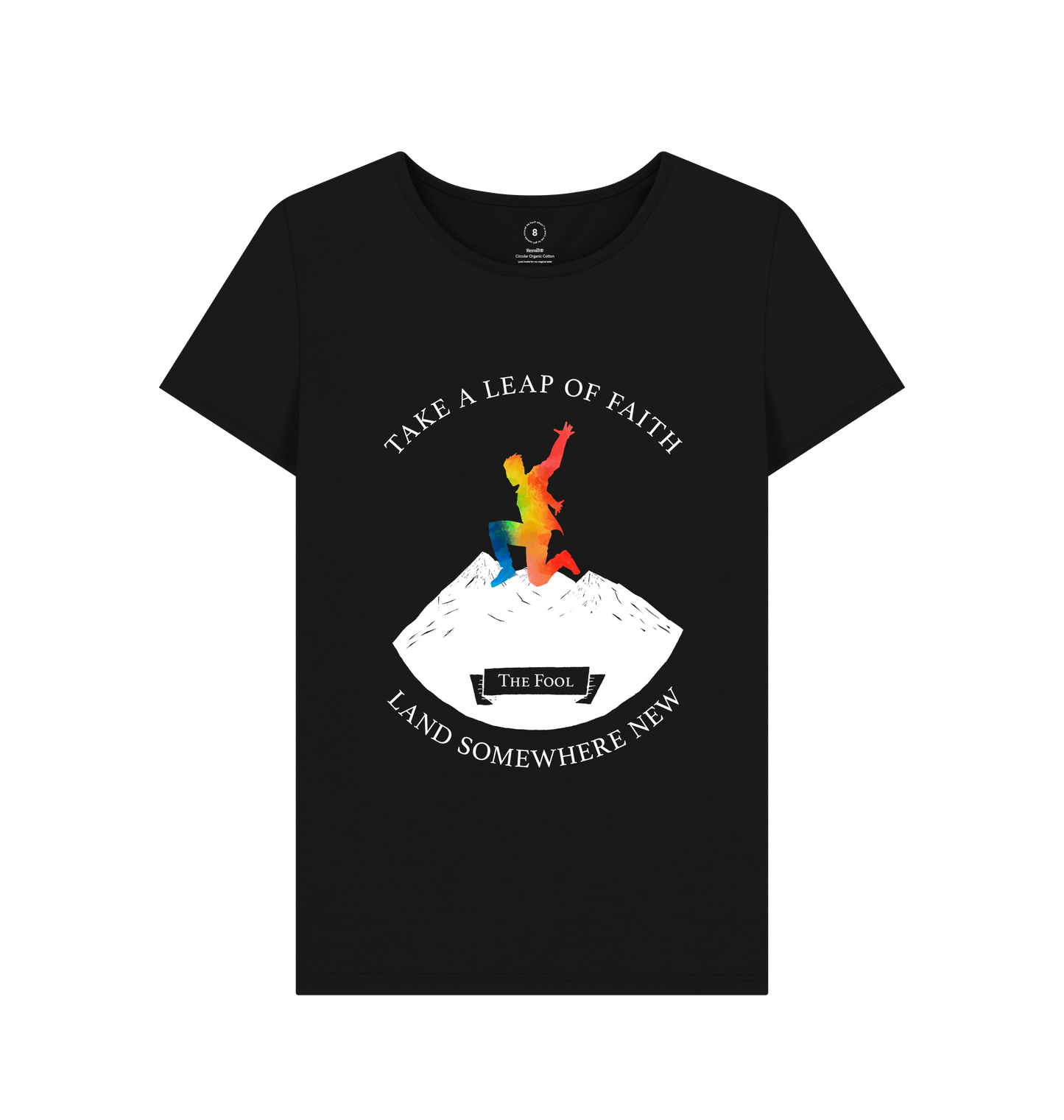 Black Recycled Printed T-Shirt Front