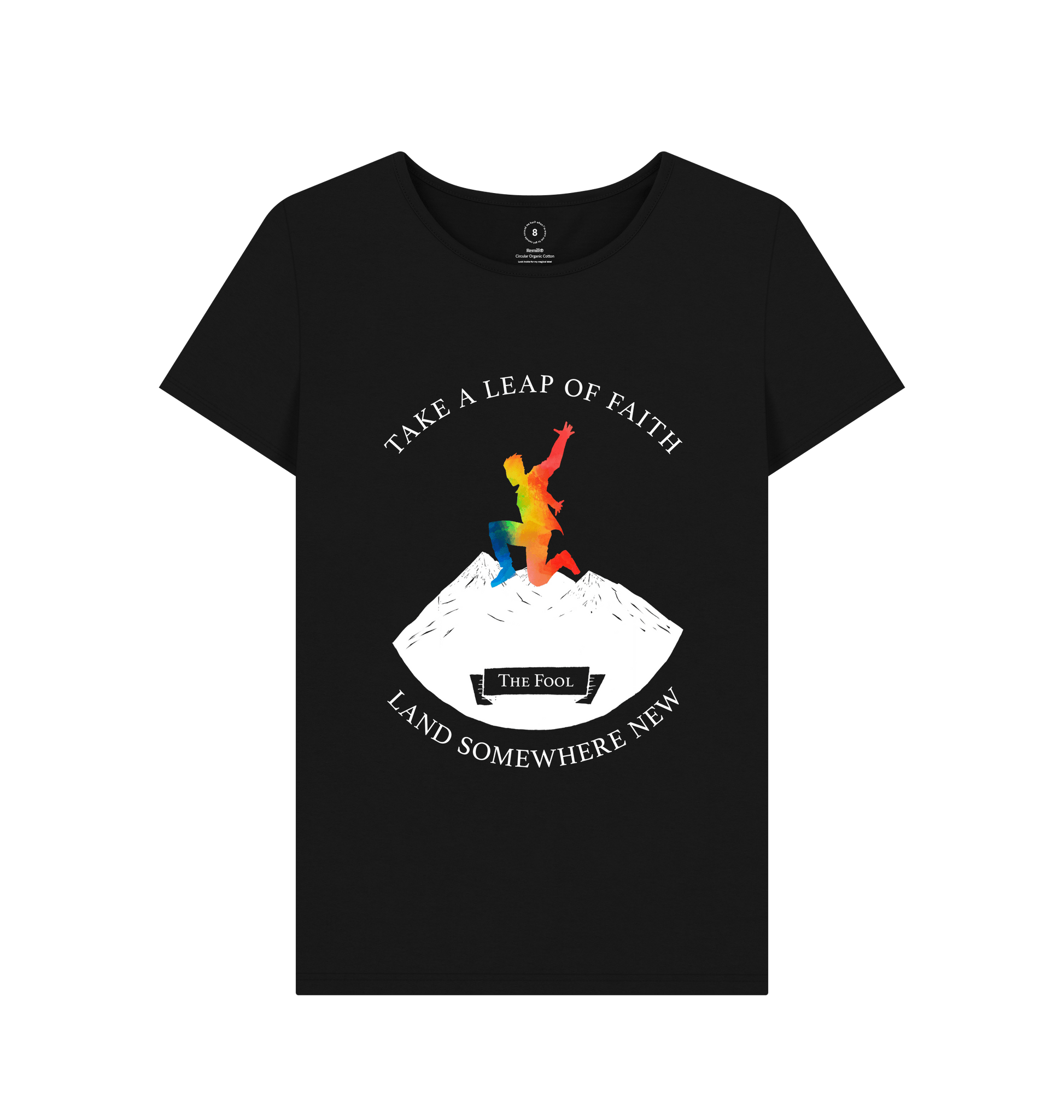 Black Recycled Printed T-Shirt Front